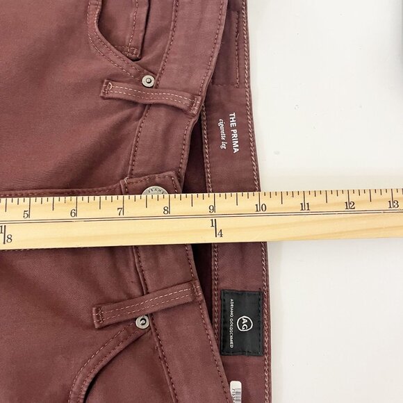 AG Adriano Goldschmied The Prima Cigarette Leg Brown Pants Jeans - Size 25 - Picture 6 of 7